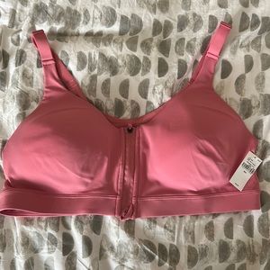 New old navy front zip sports bra in pink, size 38C